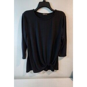 Truly Bella woman's Shirt Size Large color Black 3/4 sleeves